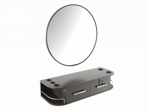 Hairdresser Wall-mounted Desk with Mirror Modèle 3D