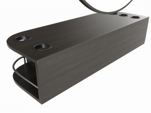 Hairdresser Wall-mounted Desk with Mirror 3D Model