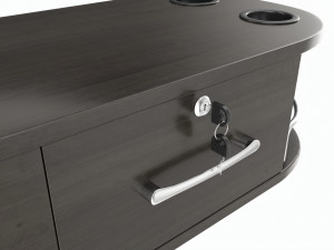 Hairdresser Wall-mounted Desk with Mirror 3D Model