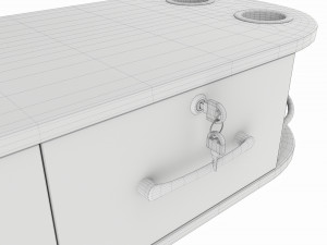 Hairdresser Wall-mounted Desk with Mirror 3D Model