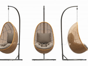 Hanging armchair with cushions 01 Model 3D