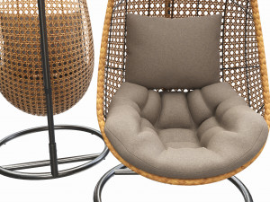 Hanging armchair with cushions 01 Model 3D