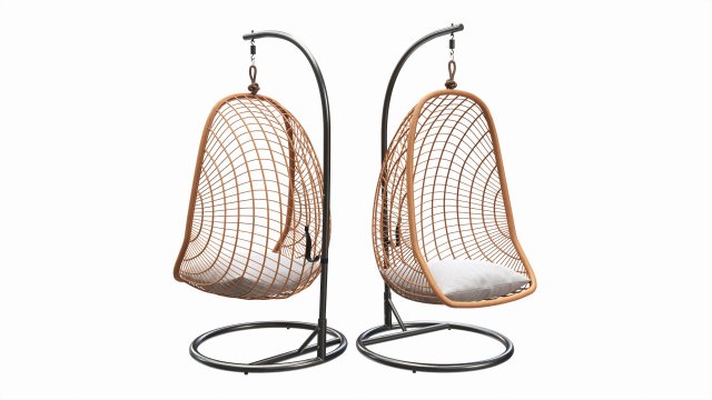 Hanging armchair with cushions 02 3D 模型 .c4d .max .obj .3ds .fbx .stl .blend 
