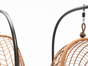 Hanging armchair with cushions 02 3D 模型