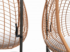 Hanging armchair with cushions 02 3D 模型