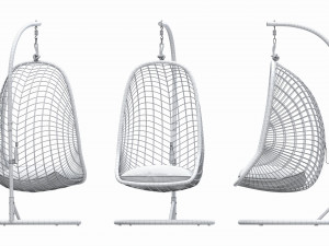 Hanging armchair with cushions 02 3D 模型