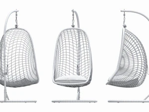 Poltrona suspensa com almofadas 02 Modelo 3D