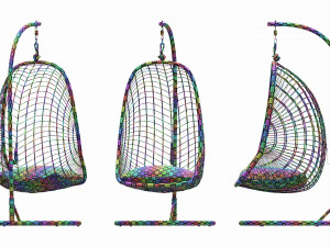 Hanging armchair with cushions 02 3D 模型