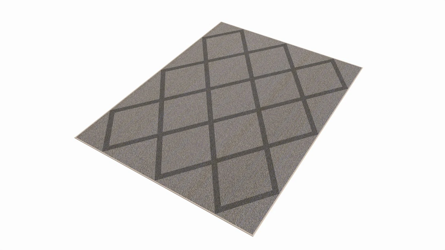 Indoor rectangle soft rug carpet grey 3D Model .c4d .max .obj .3ds .fbx .stl .blend 