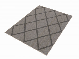 Indoor rectangle soft rug carpet grey 3D Модель