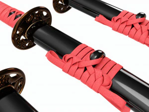 Japanese Katana Wakizashi Tanto Set 3D Model