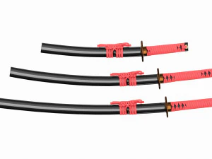 Japanese Katana Wakizashi Tanto Set 3D Model