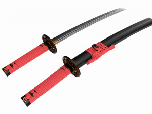 Japanese short sword O Tanto 3D Model