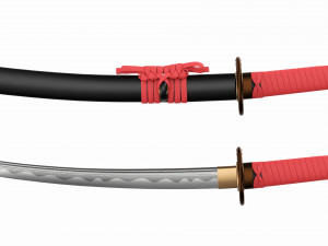 Japanese short sword O Tanto 3D Model