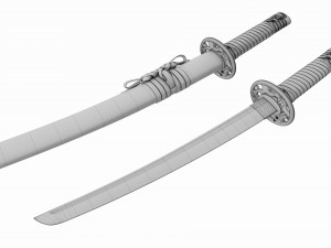 Japanese short sword O Tanto 3D Model