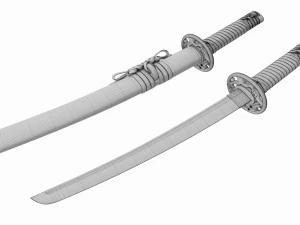 Japanese short sword O Tanto 3D Model