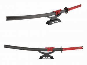 Japanese sword Katana on a small stand 3Dモデル