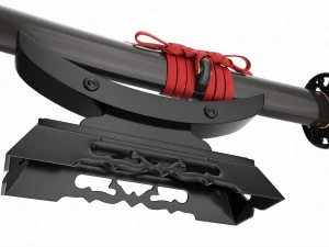 Japanese sword Katana on a small stand 3D Model
