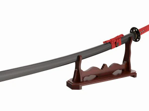 Japanese sword Katana on a stand 3D Model