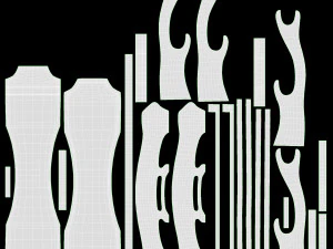 Japans zwaard Katana op twee standaarden 3D Model