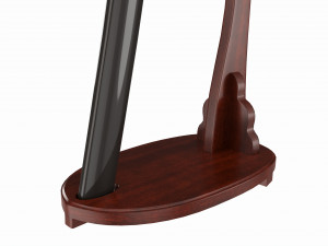 Japanese sword Katana on a vertical stand 3D Model