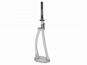 Japanese sword Katana on a vertical stand 3D Model