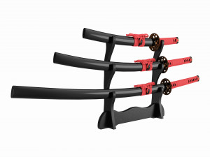 Katana Wakizashi Tanto Set on a Stand Modelo 3D