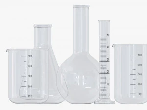 Laboratory Glassware Flasks Measuring Cups 3D Model