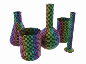 Laboratory Glassware Flasks Measuring Cups 3D Model