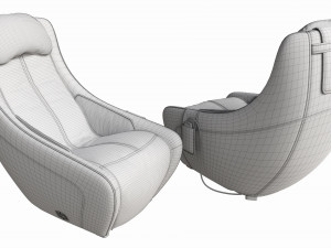 Leather Heated Massage Chair 3D Model