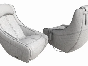 Leather Heated Massage Chair 3D Model