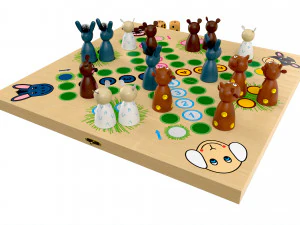 Ludo Animals Wooden Board Table Game 3D Model