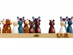 Ludo Animals Wooden Board Table Game 3D Model