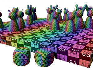 Ludo Animals Wooden Board Table Game 3D Model