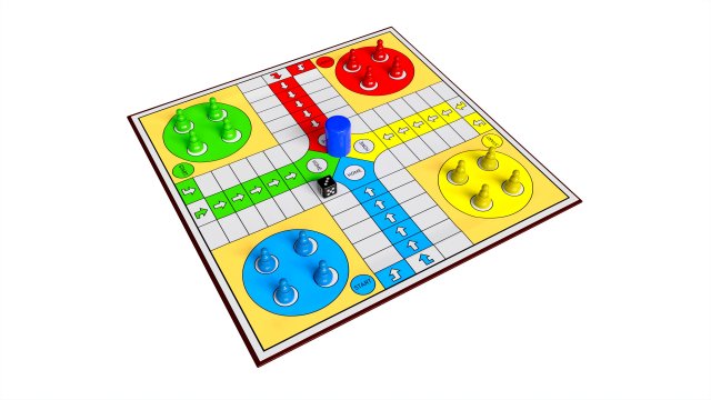 Ludo Traditional Board Table Strategy Game Modelo 3D .c4d .max .obj .3ds .fbx .stl .blend 