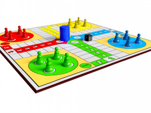 Ludo Traditional Board Table Strategy Game Modelo 3D