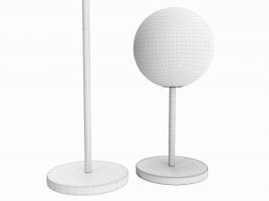 Outdoor and indoor cordless table and floor lamp set 3D Model