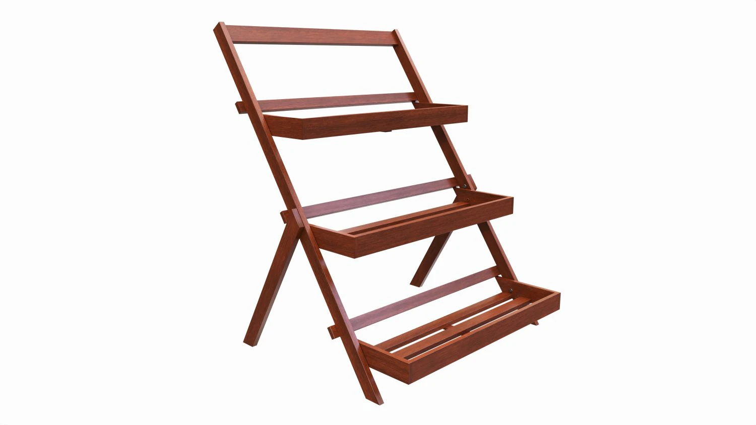 Outdoor and indoor folding wood shelving 3D Model .c4d .max .obj .3ds .fbx .stl .blend