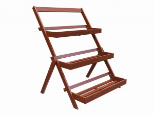 Outdoor and indoor folding wood shelving Modelo 3D