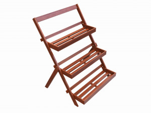 Outdoor and indoor folding wood shelving 3D Model