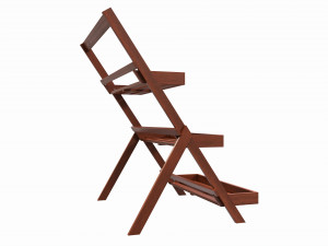 Outdoor and indoor folding wood shelving 3D Model