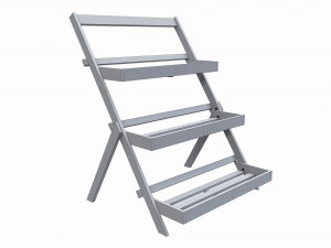 Outdoor and indoor folding wood shelving 3D Model
