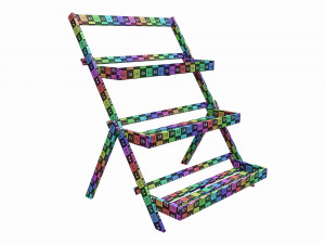 Outdoor and indoor folding wood shelving 3D Model