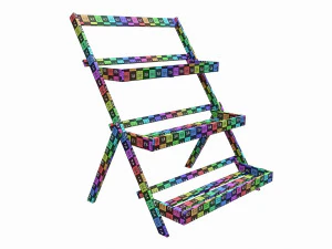 Outdoor and indoor folding wood shelving 3D Model