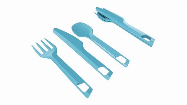 Outdoor cutlery set knife fork spoon Modèle 3D .c4d .max .obj .3ds .fbx .stl .blend 