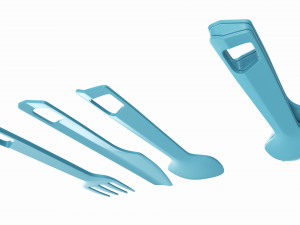 Outdoor cutlery set knife fork spoon Modèle 3D