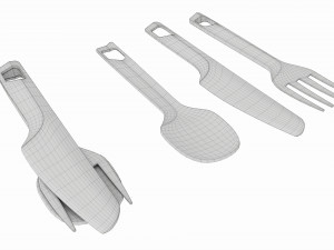 Outdoor cutlery set knife fork spoon Modèle 3D
