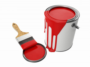 Paint bucket opened with brush 01 3D मॉडल