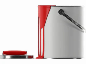 Paint bucket opened with brush 01 3D Model