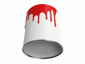 Paint bucket opened with brush 02 Modelo 3D